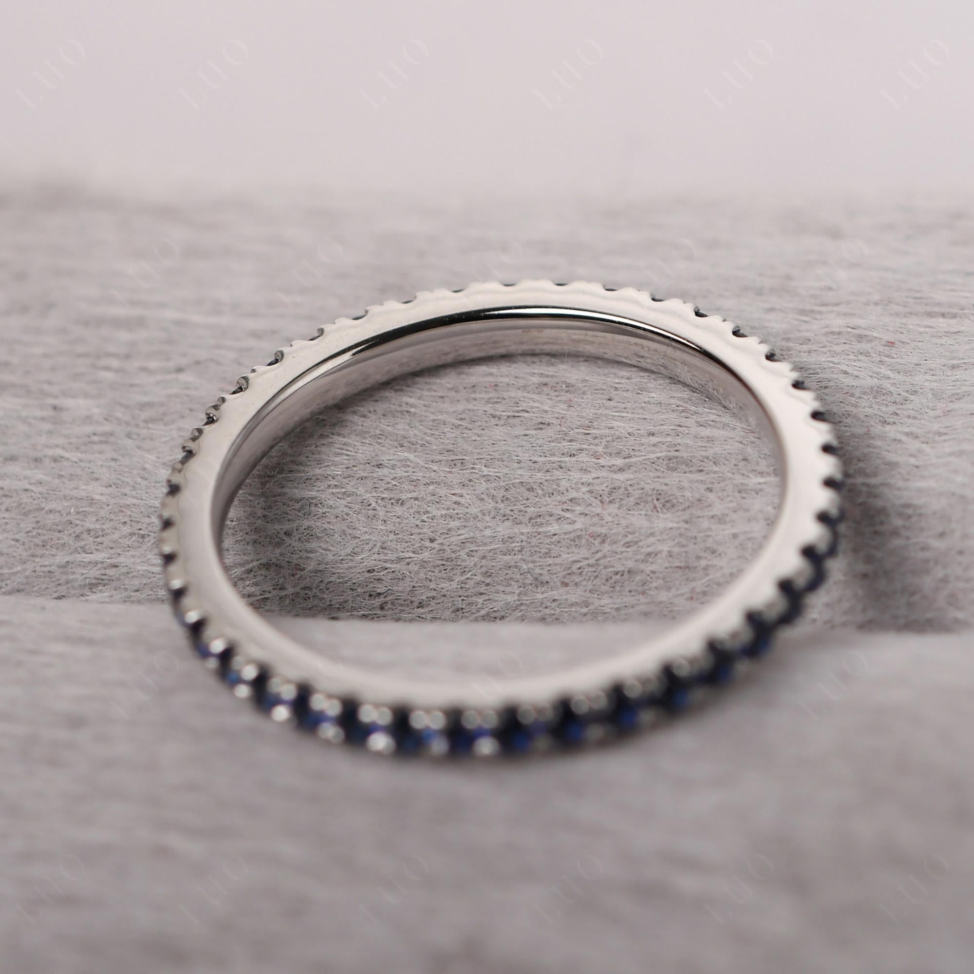 Sapphire Pave Eternity Ring - LUO Jewelry