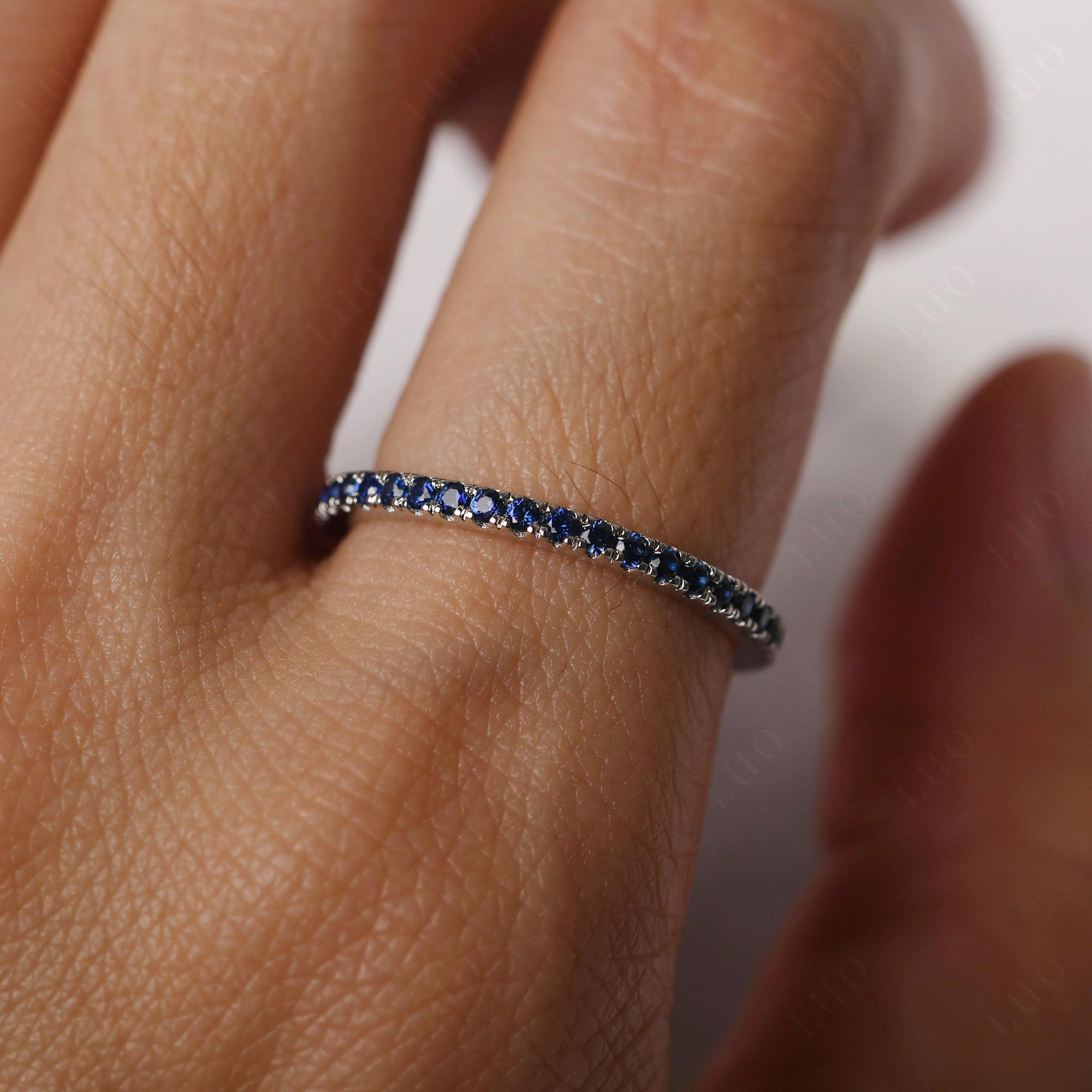 Sapphire Pave Eternity Ring - LUO Jewelry