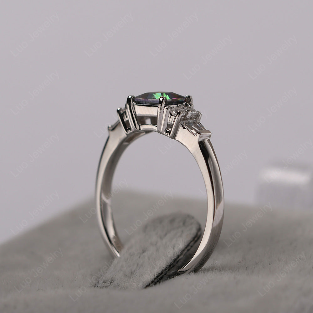 Art Deco Princess Cut Mystic Topaz Wedding Ring - LUO Jewelry