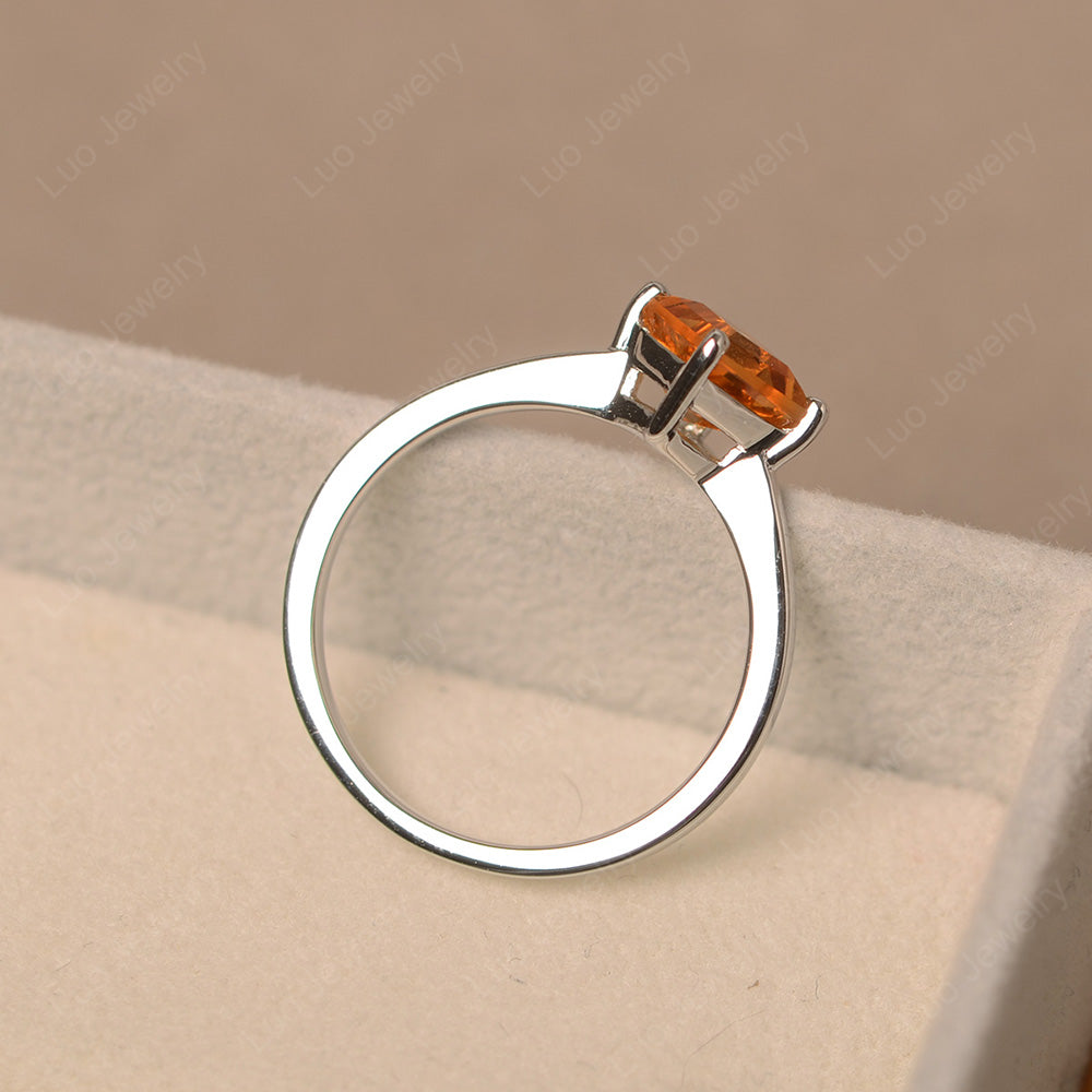 Square Citrine Solitaire Engagement Ring - LUO Jewelry