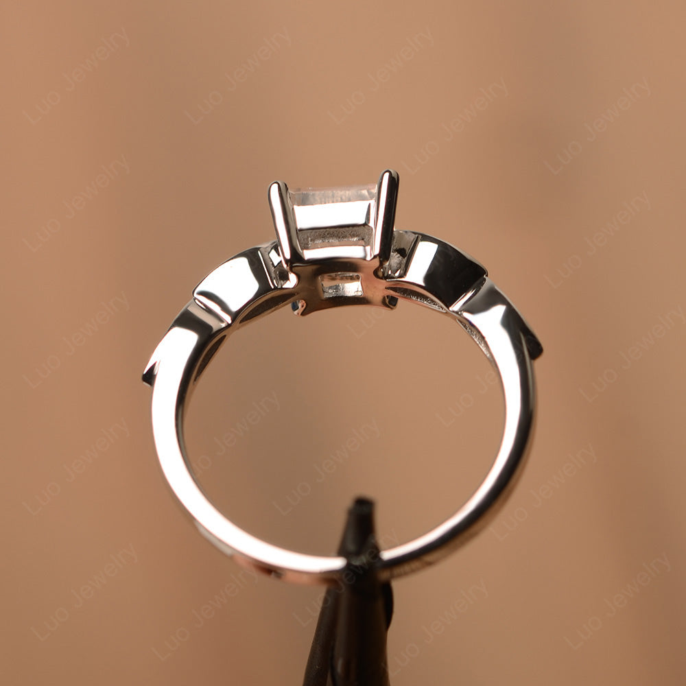 Princess Cut Moonstone Ring White Gold - LUO Jewelry