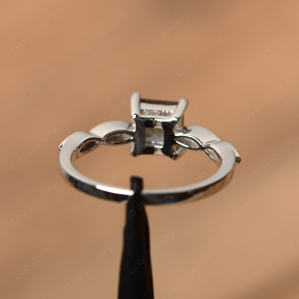 Princess Cut Mystic Topaz Ring White Gold - LUO Jewelry