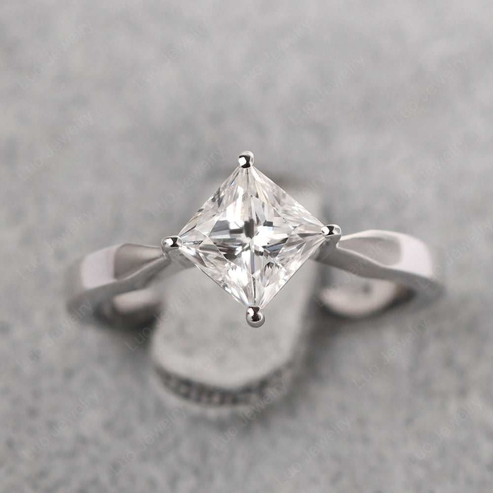 Princess Cut Kite Set Moissanite Solitaire Ring - LUO Jewelry
