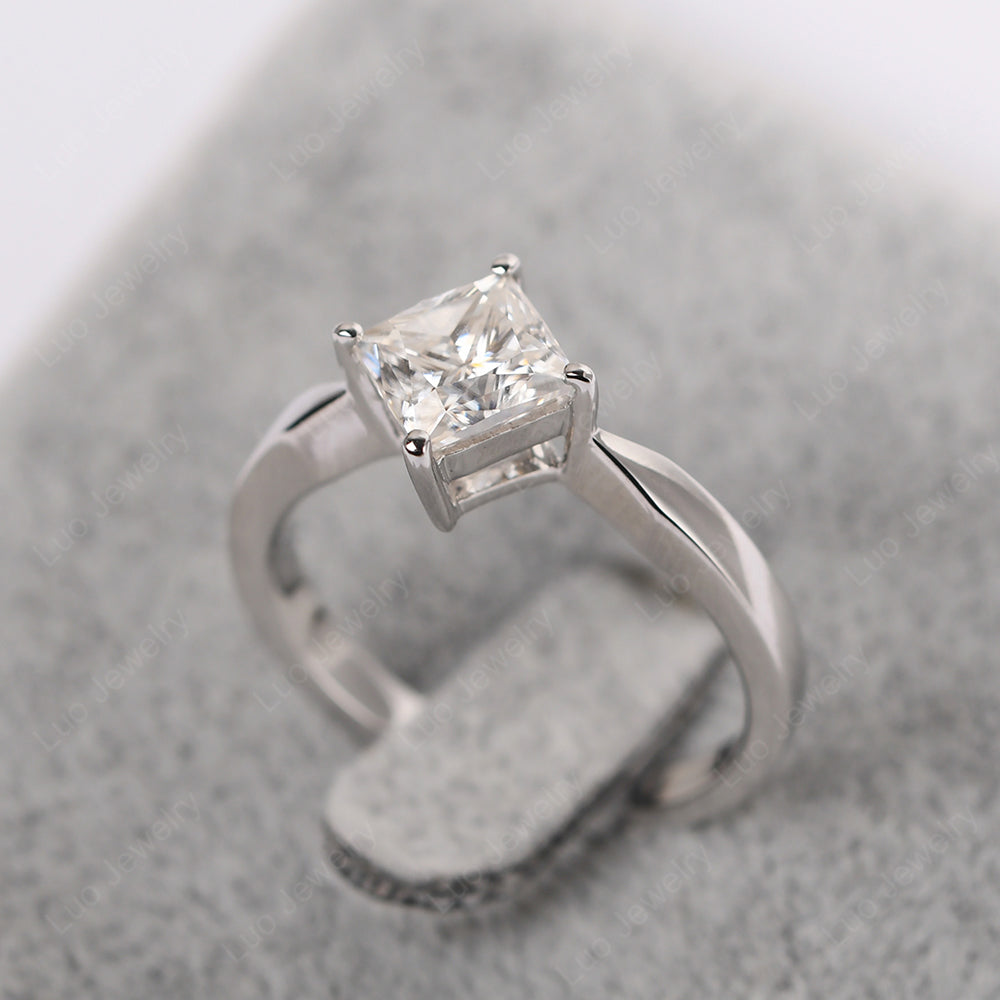 Princess Cut Kite Set Moissanite Solitaire Ring - LUO Jewelry