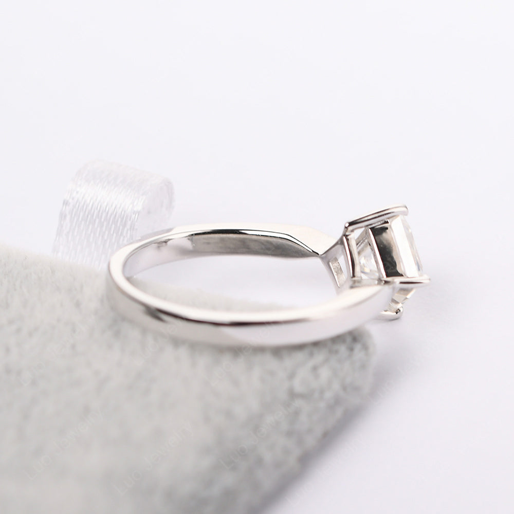 Princess Cut Kite Set Moissanite Solitaire Ring - LUO Jewelry