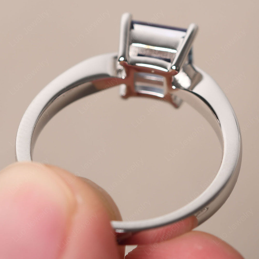 Alexandrite Solitaire Princess Cut Engagement Ring - LUO Jewelry