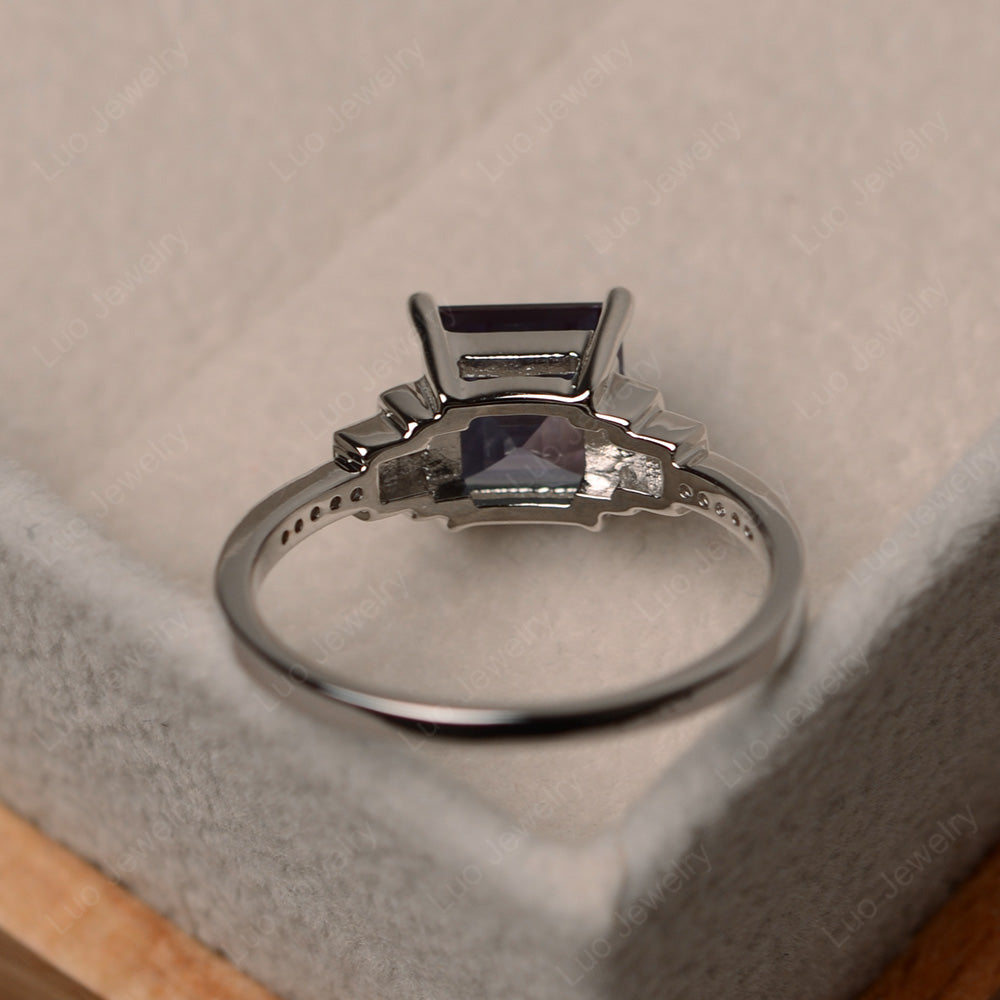 Square Cut Alexandrite Wedding Ring For Women - LUO Jewelry