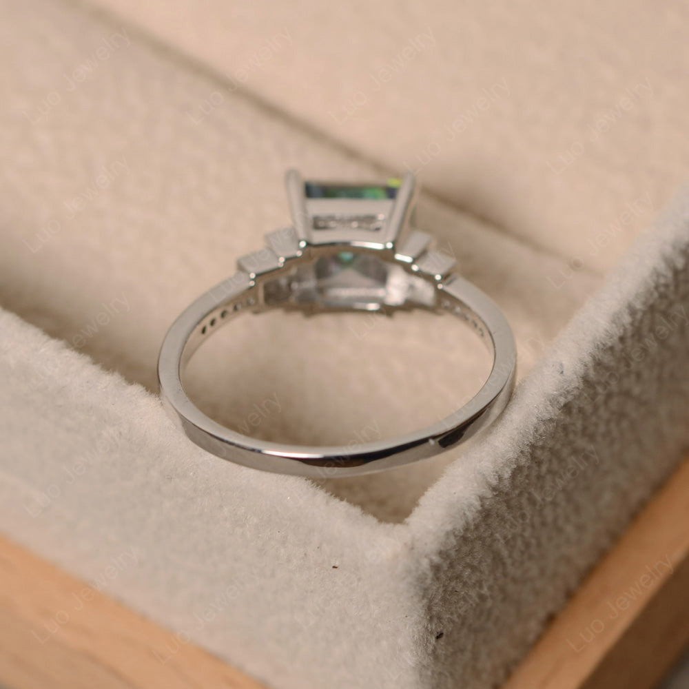 Square Cut Mystic Topaz Wedding Ring For Women - LUO Jewelry