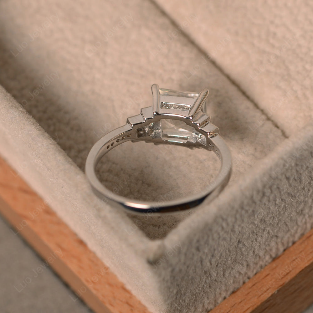 Princess Cut White Topaz Wedding Ring For Women - LUO Jewelry