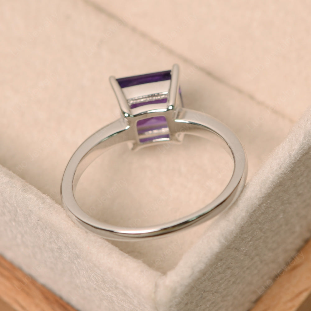 Square Solitaire Amethyst Engagement Ring - LUO Jewelry