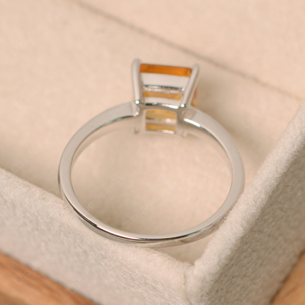 Square Solitaire Citrine Engagement Ring - LUO Jewelry