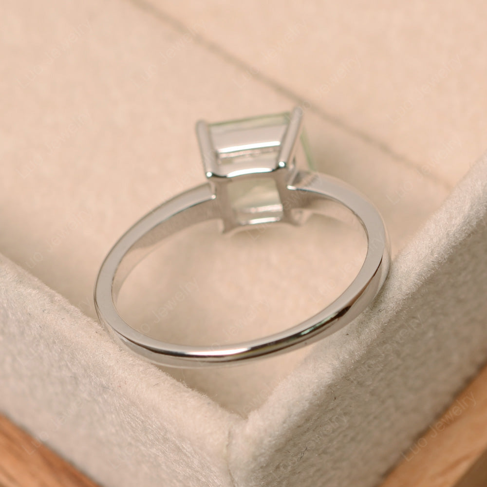 Princess Solitaire Green Amethyst Engagement Ring - LUO Jewelry