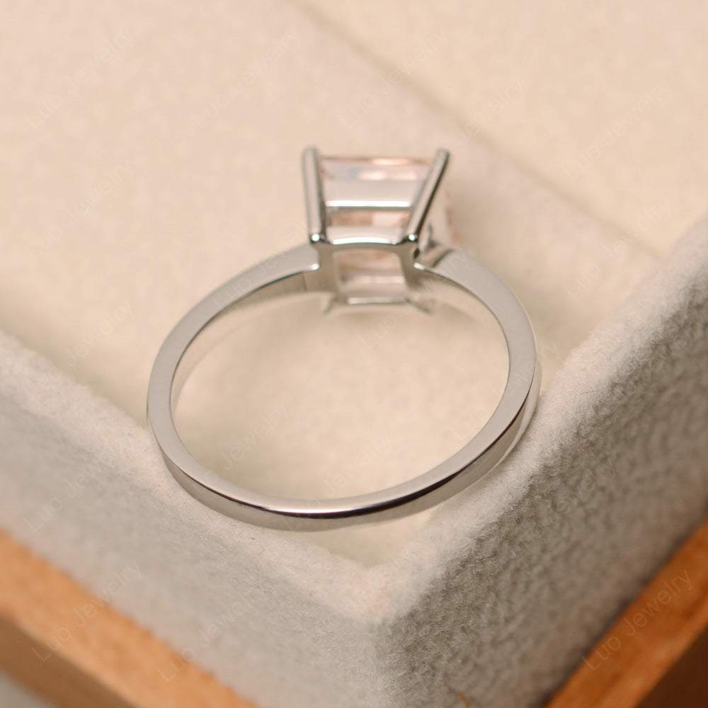 Princess Solitaire Morganite Engagement Ring - LUO Jewelry