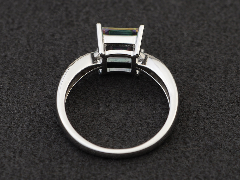 Square Mystic Topaz Ring Sterling Silver - LUO Jewelry