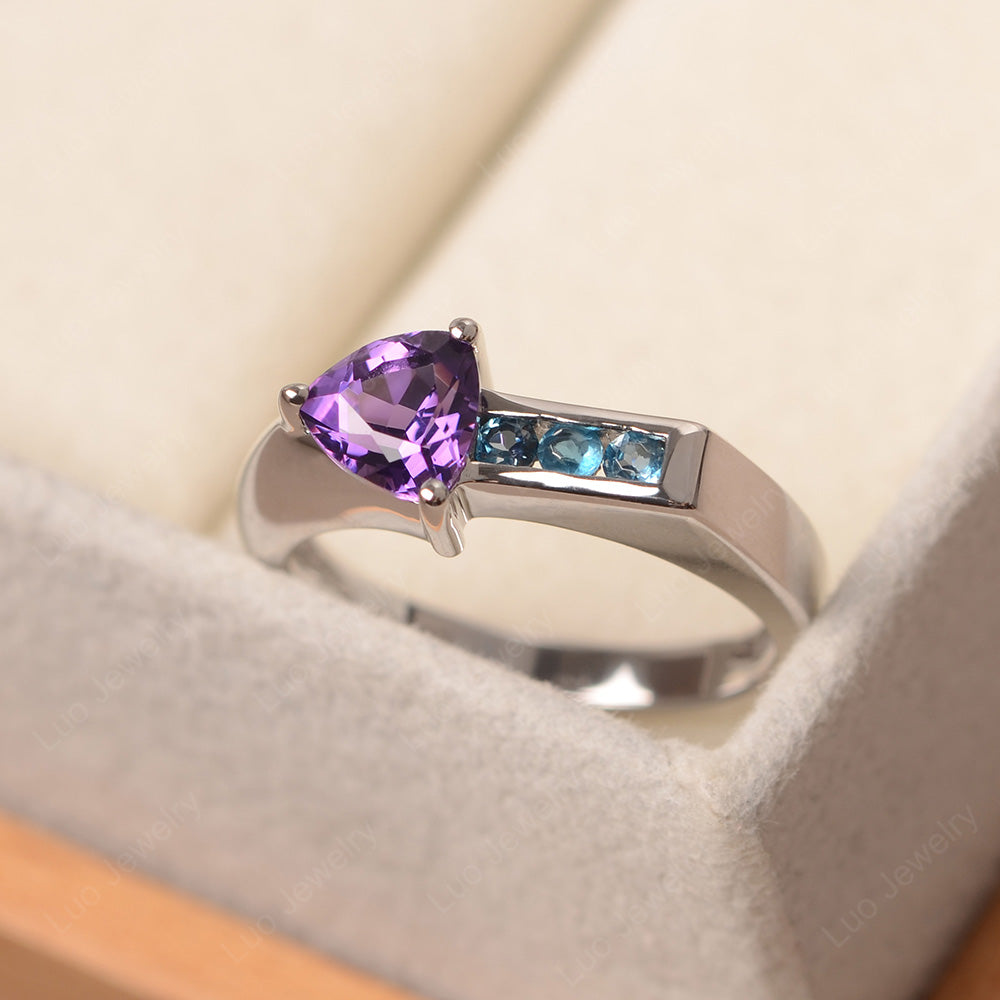 Dainty Arrow Amethyst Promise Ring For Girls - LUO Jewelry