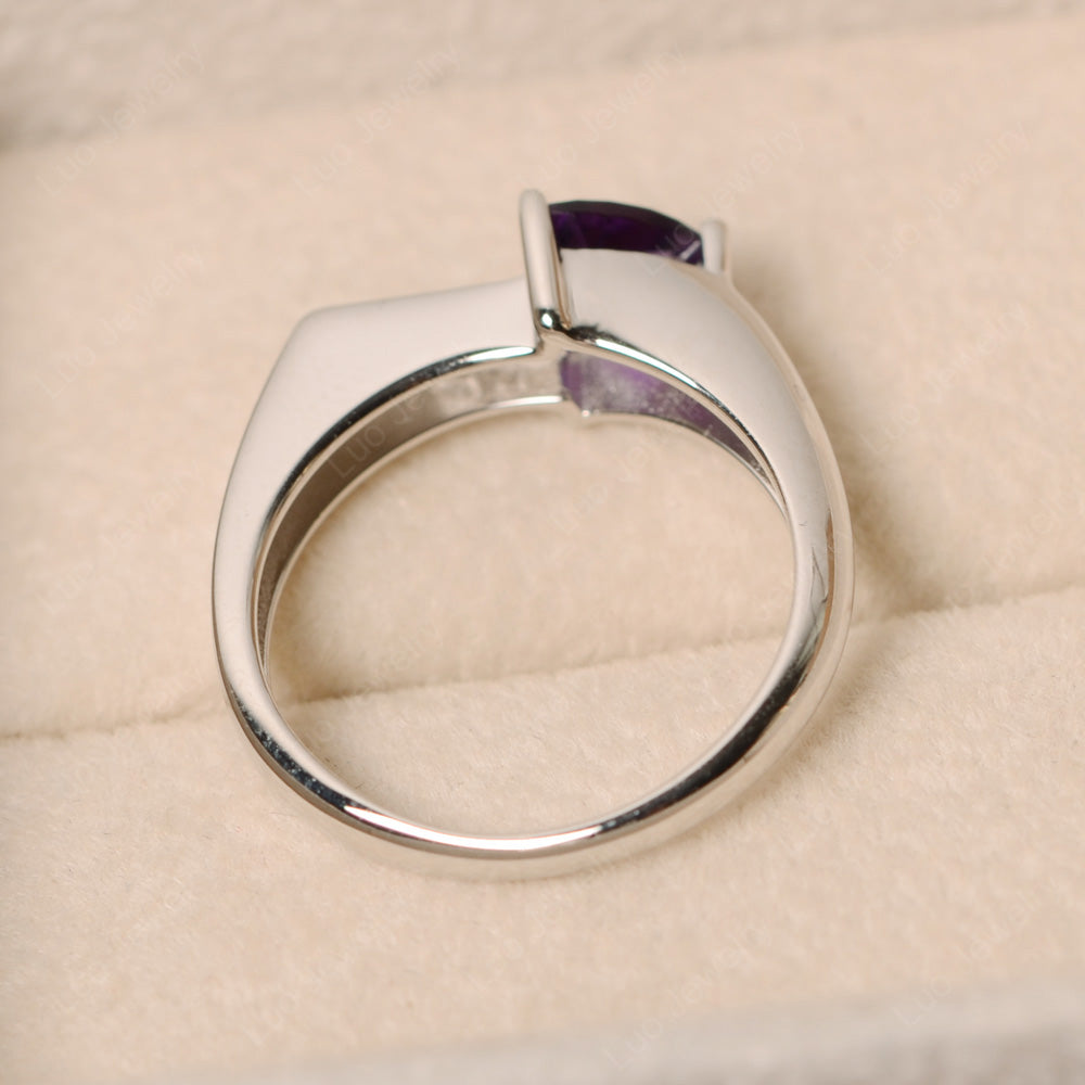 Dainty Arrow Amethyst Promise Ring For Girls - LUO Jewelry