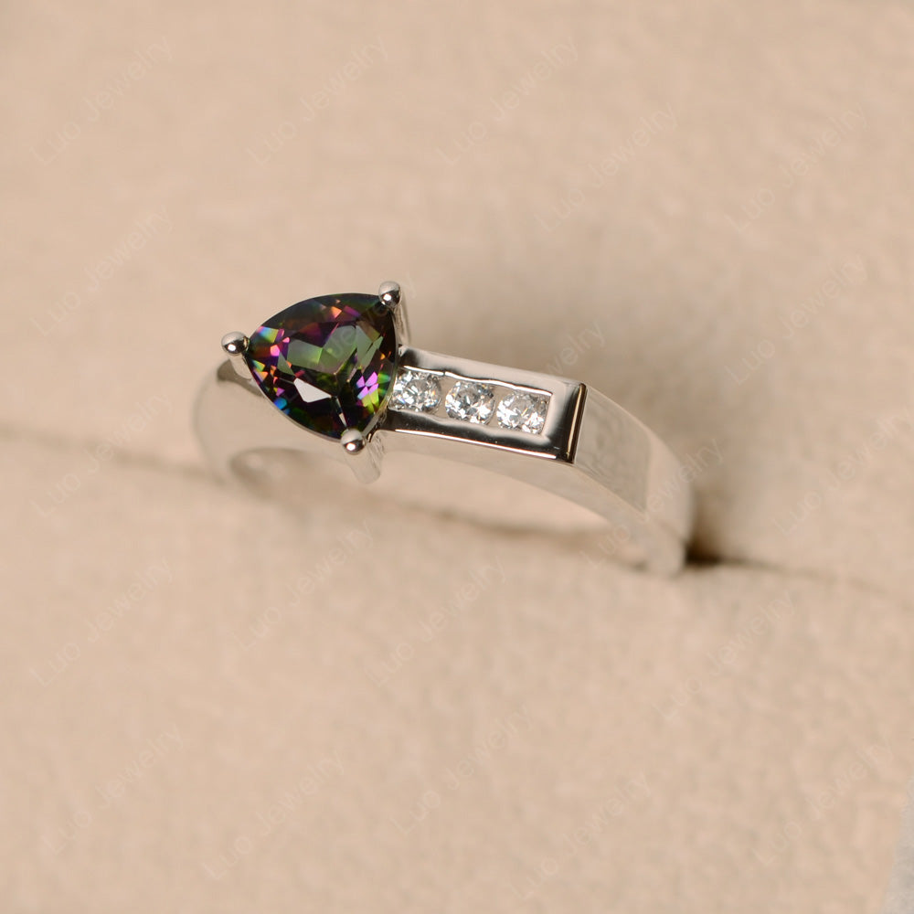 Dainty Arrow Mystic Topaz Promise Ring For Girls - LUO Jewelry