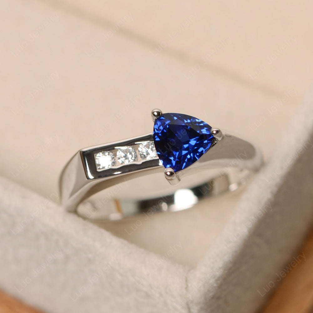 Dainty Arrow Lab Sapphire Promise Ring For Girls - LUO Jewelry