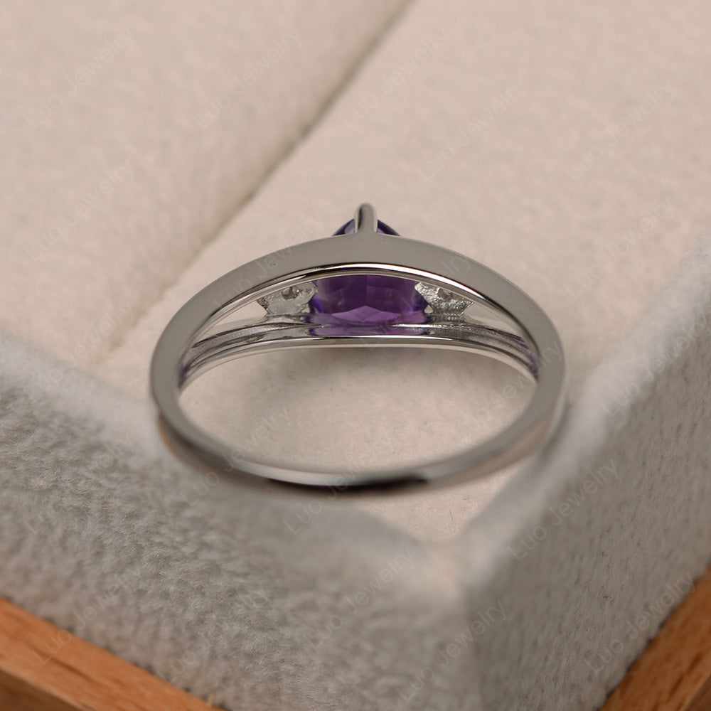 Trillion Cut Amethyst Engagement Ring - LUO Jewelry