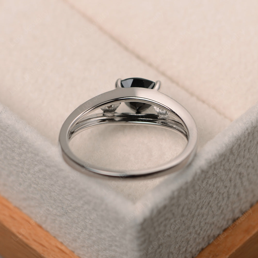 Trillion Cut Black Spinel Engagement Ring - LUO Jewelry