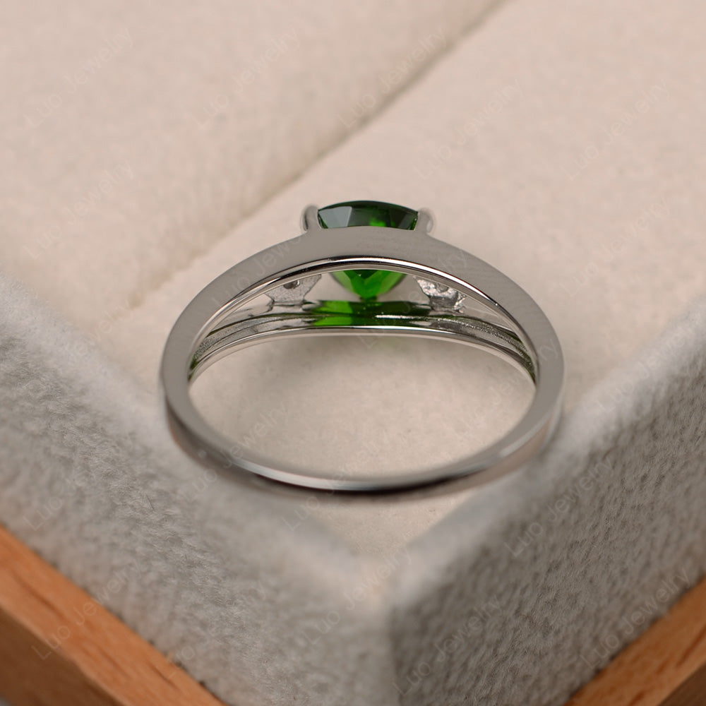 Trillion Cut Diopside Engagement Ring - LUO Jewelry