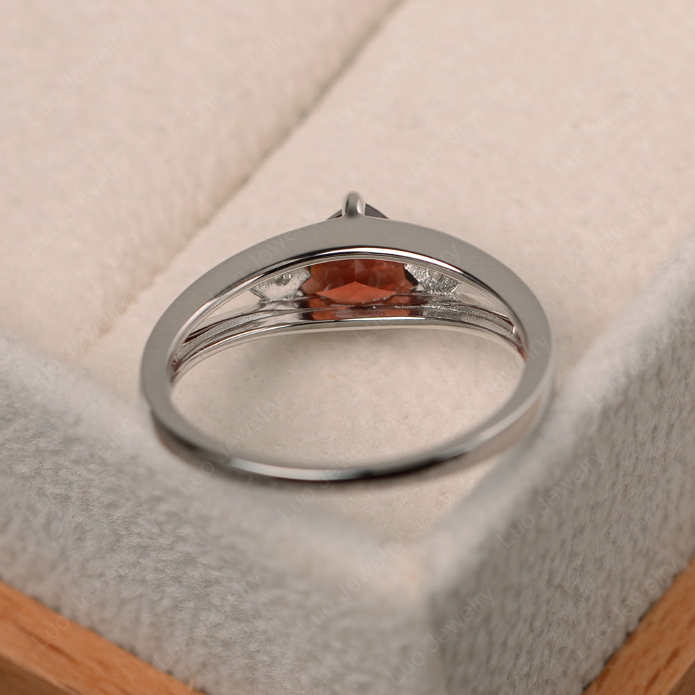 Trillion Cut Garnet Engagement Ring - LUO Jewelry