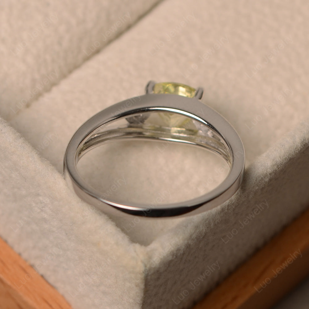 Trillion Cut Lemon Quartz Engagement Ring - LUO Jewelry