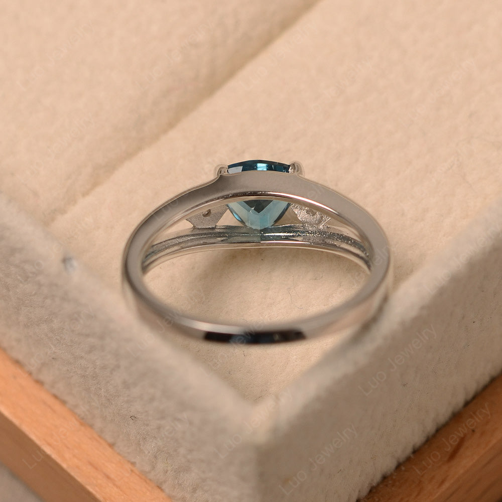 Trillion Cut London Blue Topaz Engagement Ring - LUO Jewelry