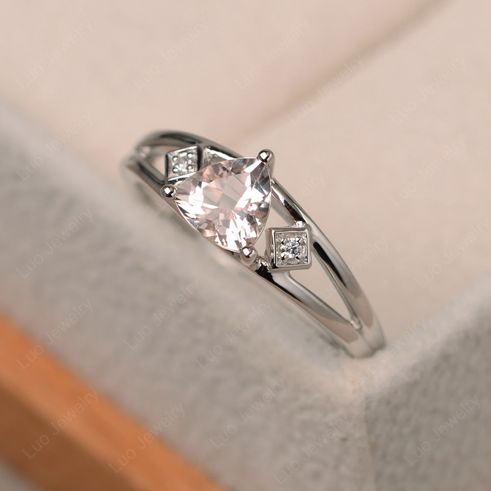 Trillion Cut Morganite Engagement Ring - LUO Jewelry