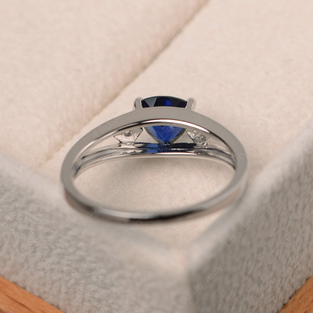 Trillion Cut Lab Sapphire Engagement Ring - LUO Jewelry