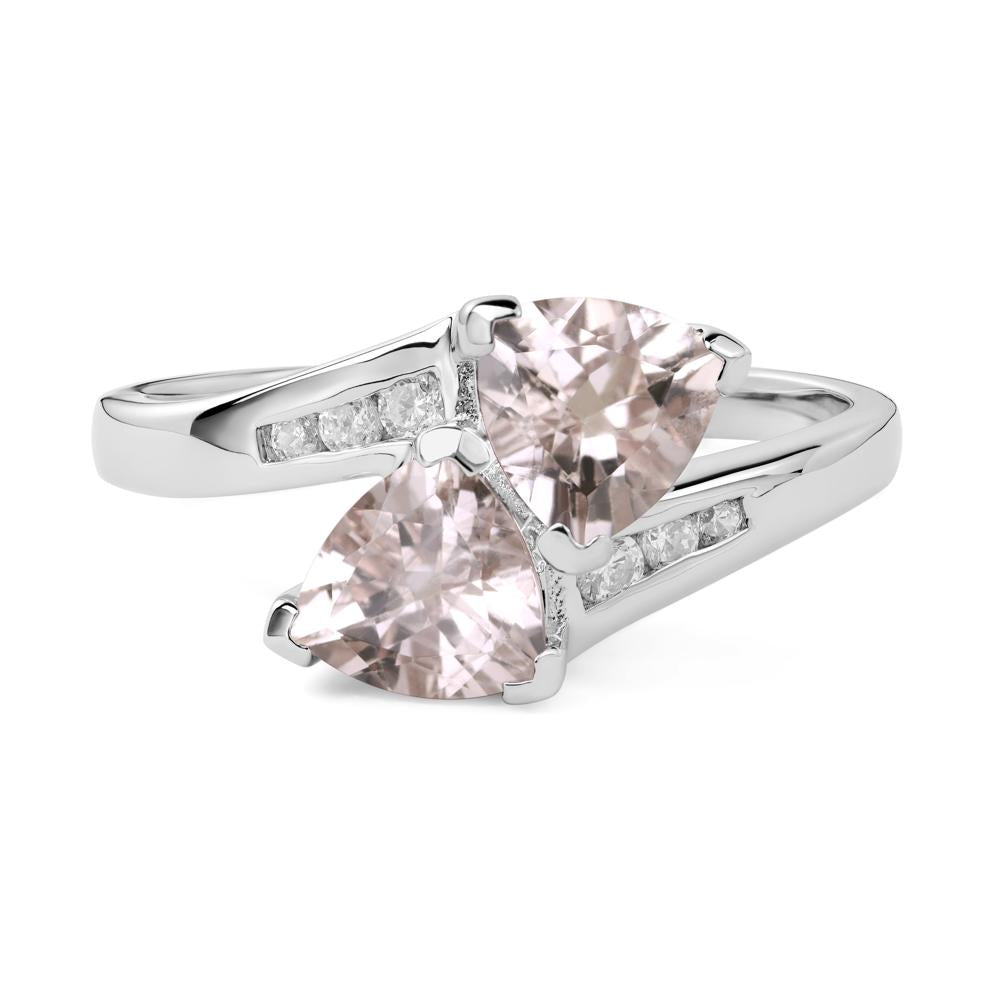2 Stone Morganite Mothers Ring - LUO Jewelry #metal_sterling silver