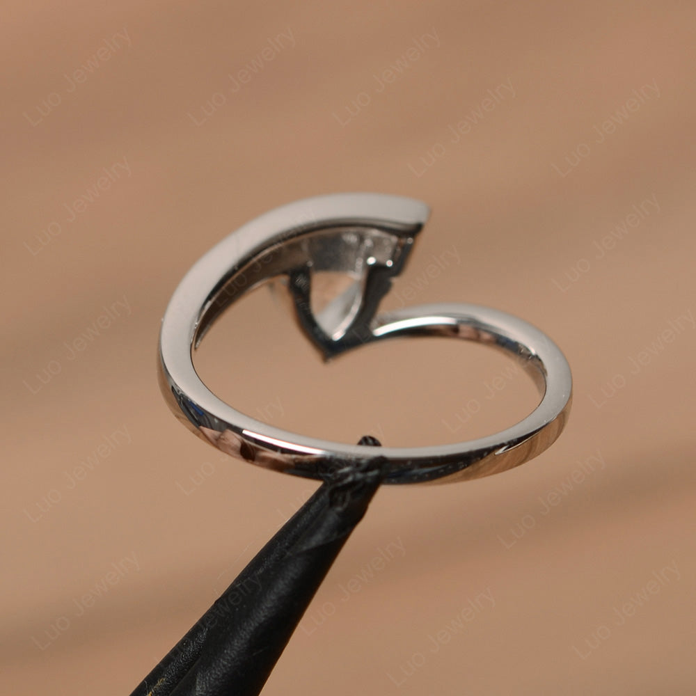 Trillion Cut White Topaz Engagement Ring Silver - LUO Jewelry