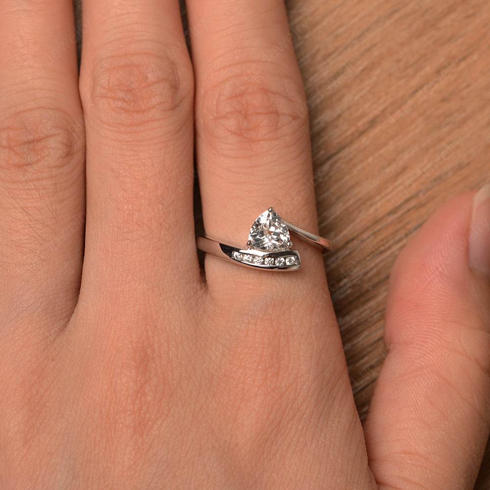 Trillion Cut White Topaz Engagement Ring Silver - LUO Jewelry