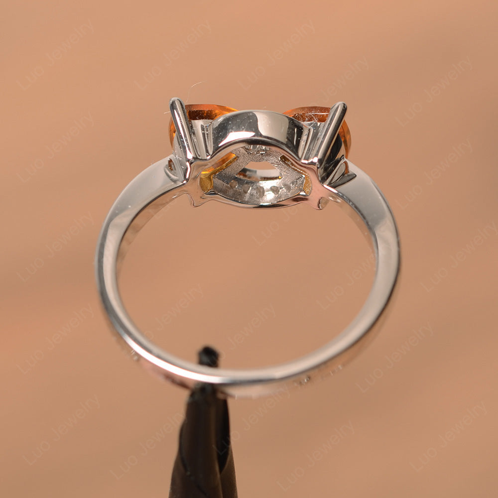 Trillion Cut Citrine Ring 2 Stone Mothers Ring - LUO Jewelry