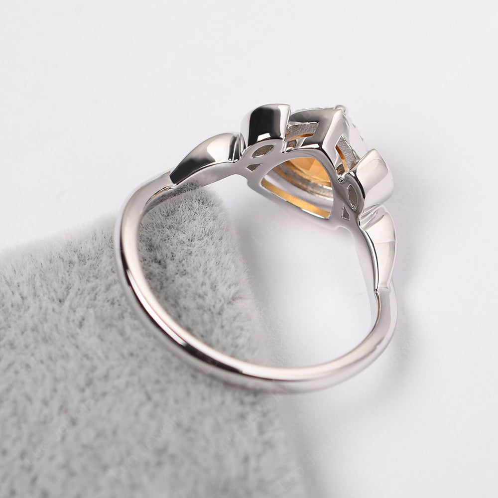 Citrine Wedding Ring Trillion Cut Art Deco - LUO Jewelry