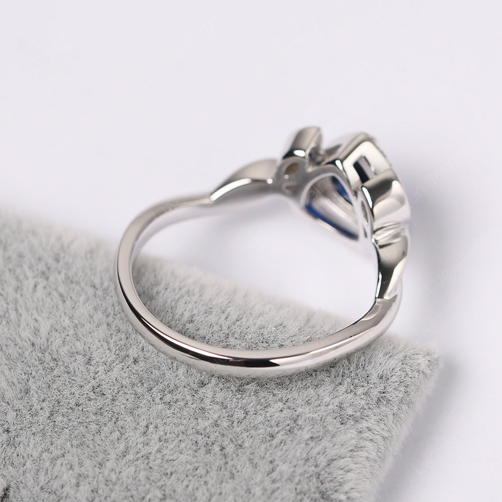 Lab Sapphire Wedding Ring Trillion Cut Art Deco - LUO Jewelry