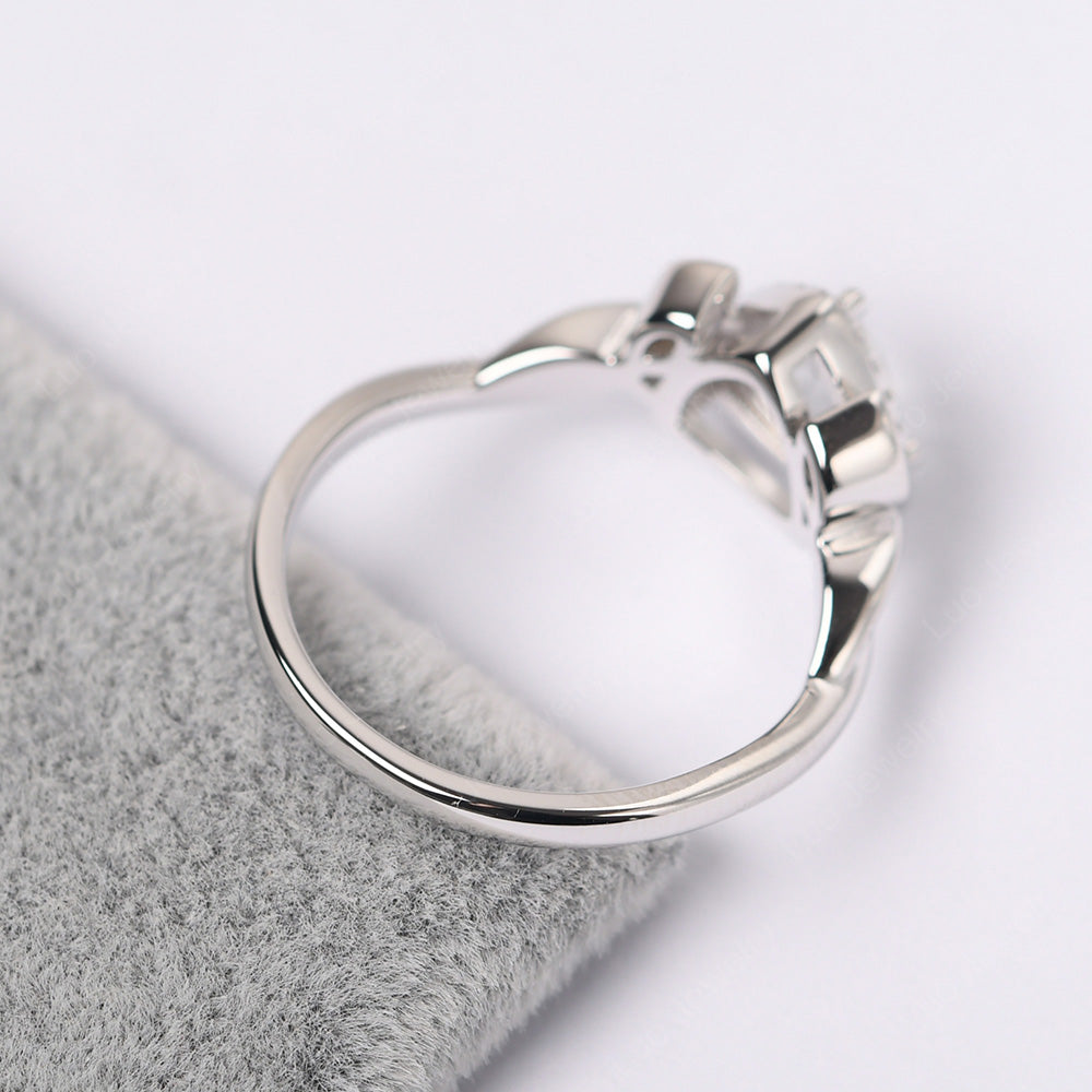 White Topaz Wedding Ring Trillion Cut Art Deco - LUO Jewelry