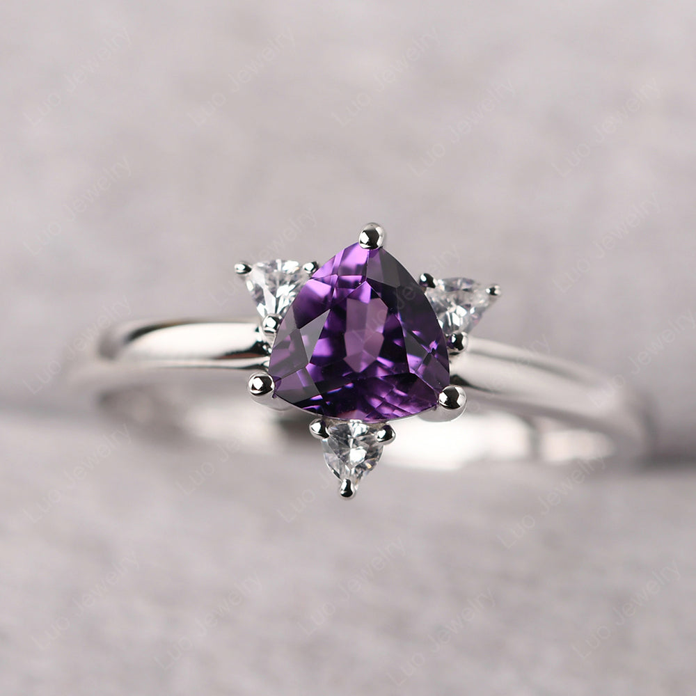 Six Point Star Ring Amethyst Wedding Ring - LUO Jewelry