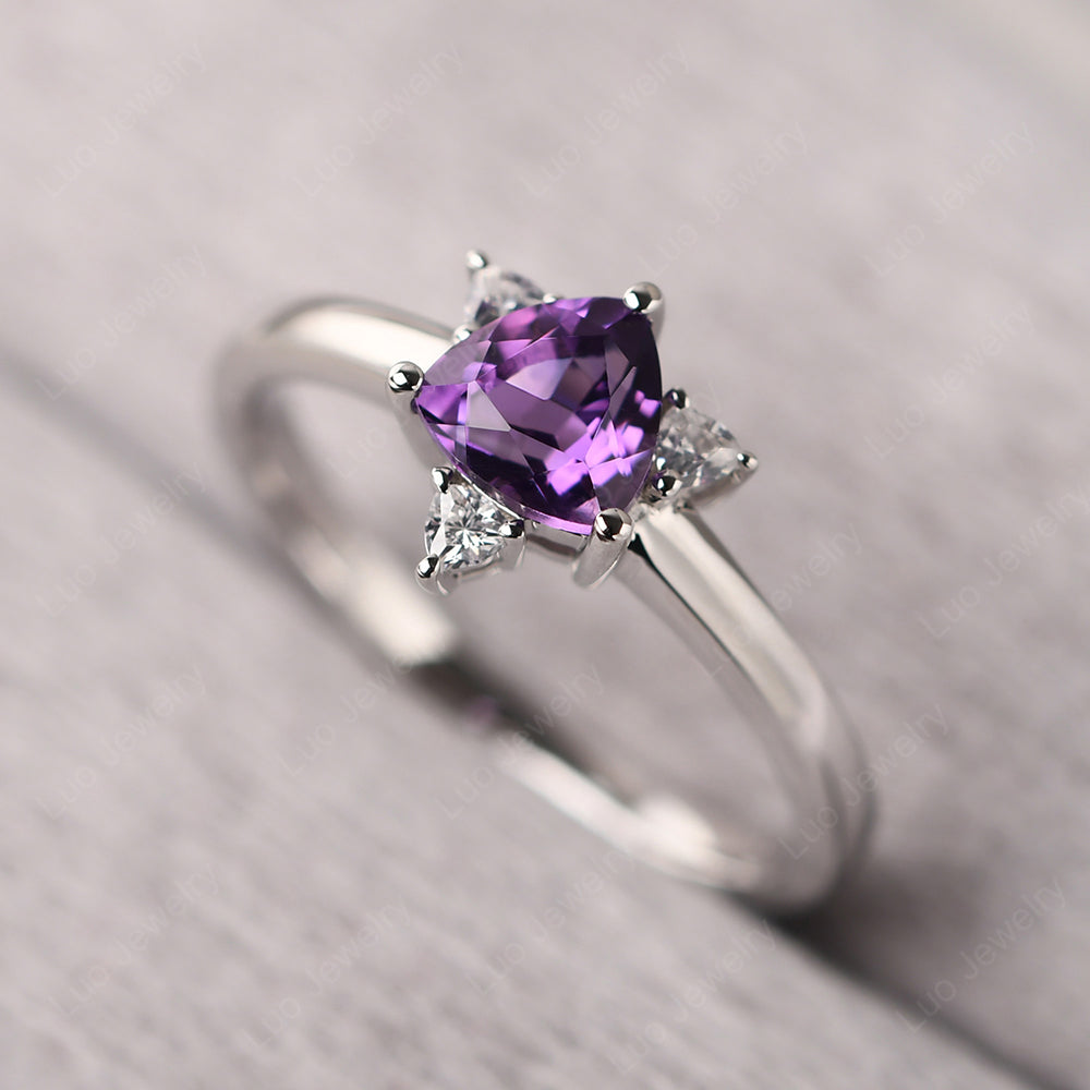 Six Point Star Ring Amethyst Wedding Ring - LUO Jewelry