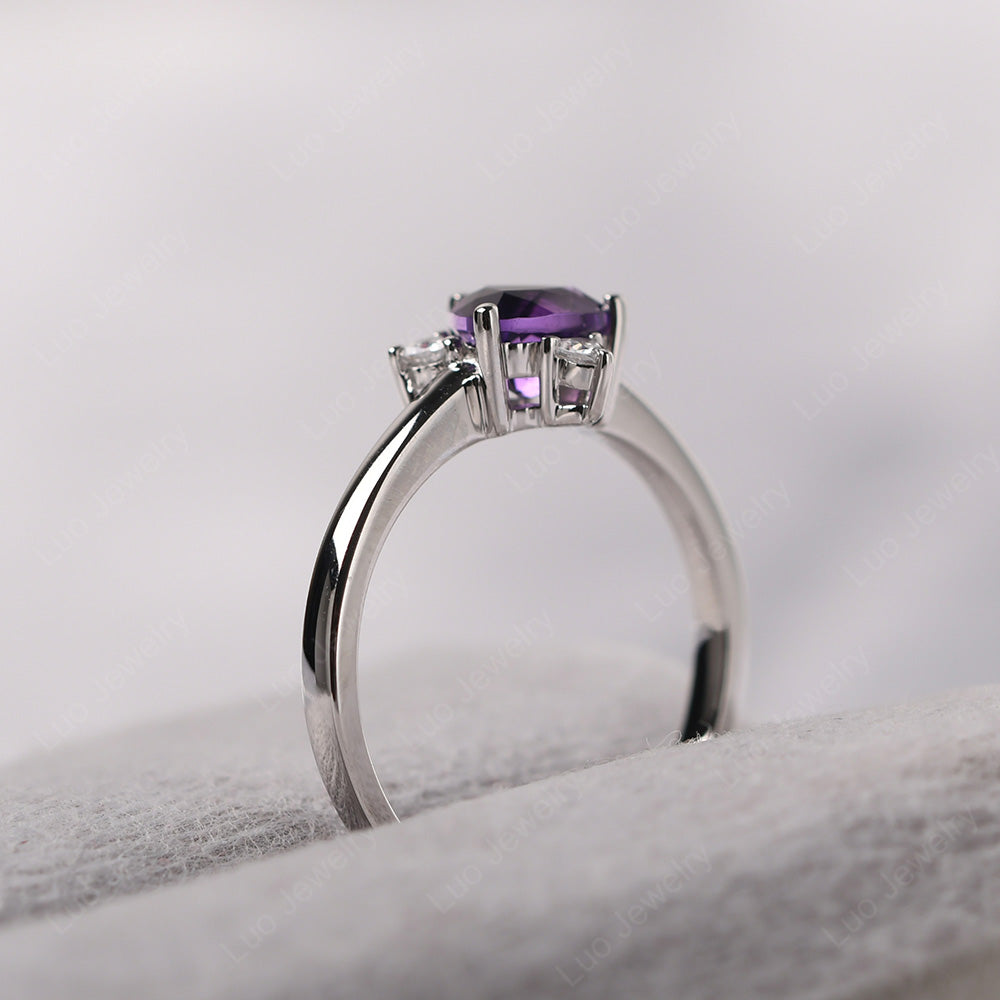 Six Point Star Ring Amethyst Wedding Ring - LUO Jewelry