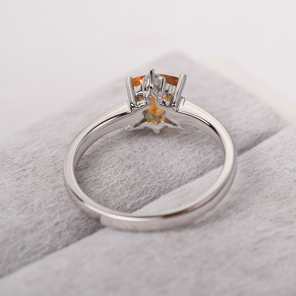 Six Point Star Ring Citrine Wedding Ring - LUO Jewelry