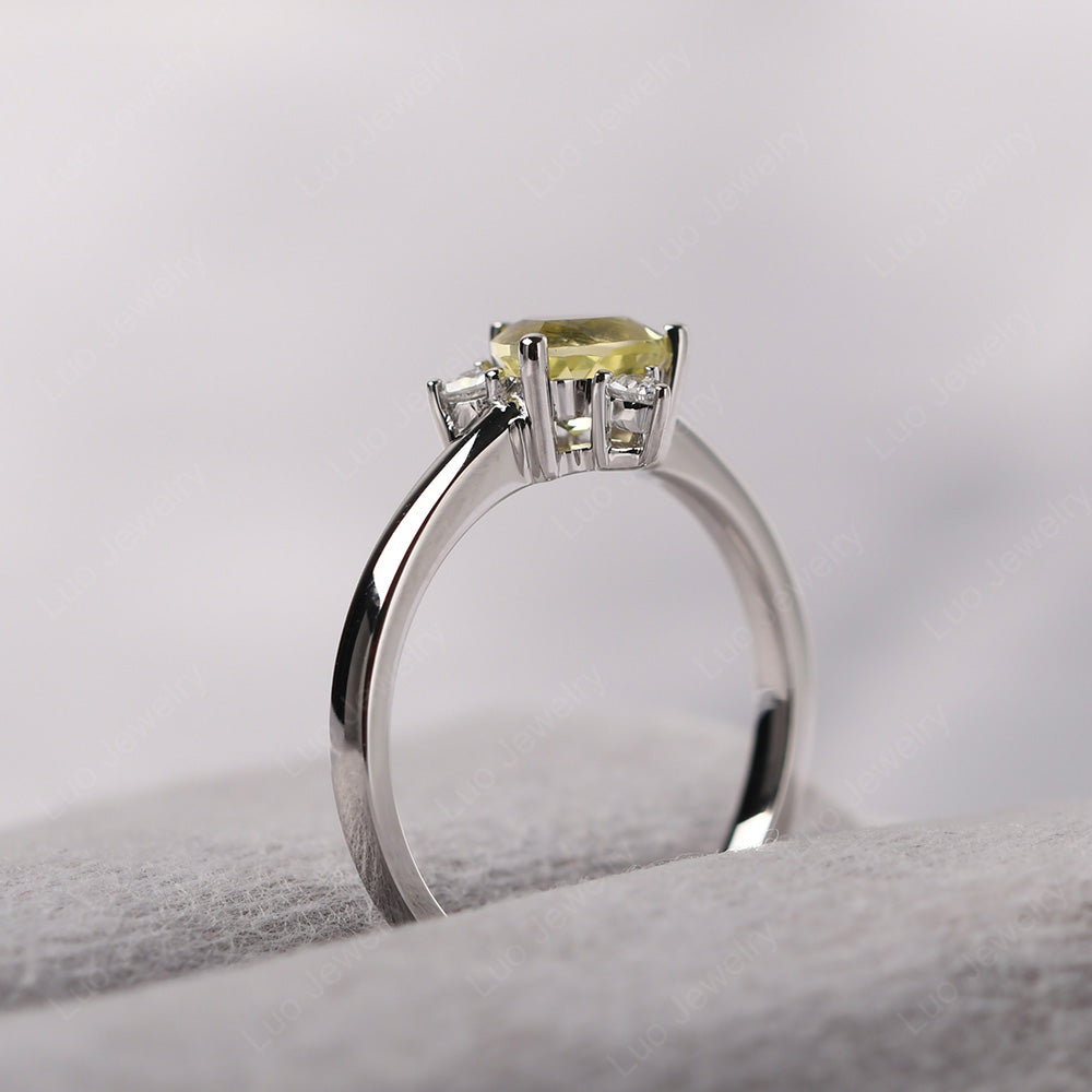 Six Point Star Ring Lemon Quartz Wedding Ring - LUO Jewelry