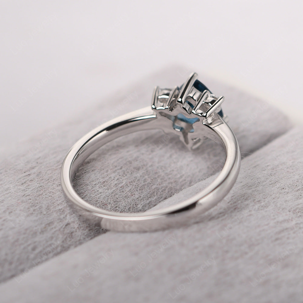 Six Point Star Ring London Blue Topaz Wedding Ring - LUO Jewelry