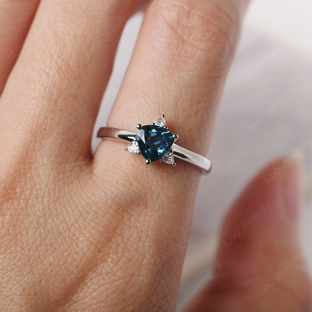 Six Point Star Ring London Blue Topaz Wedding Ring - LUO Jewelry