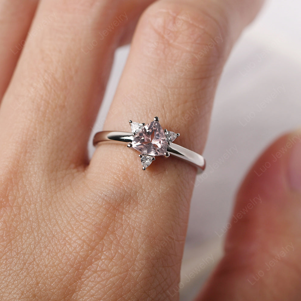 Six Point Star Ring Morganite Wedding Ring - LUO Jewelry