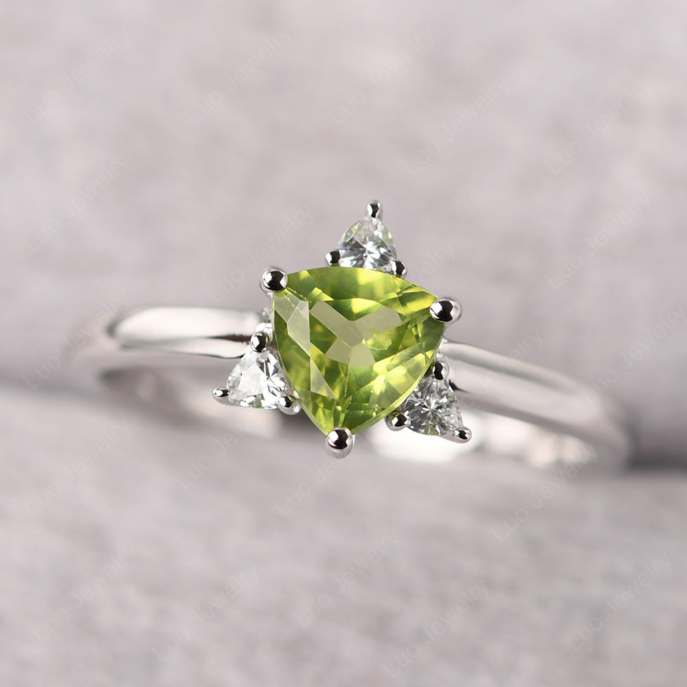 Six Point Star Ring Peridot Wedding Ring - LUO Jewelry