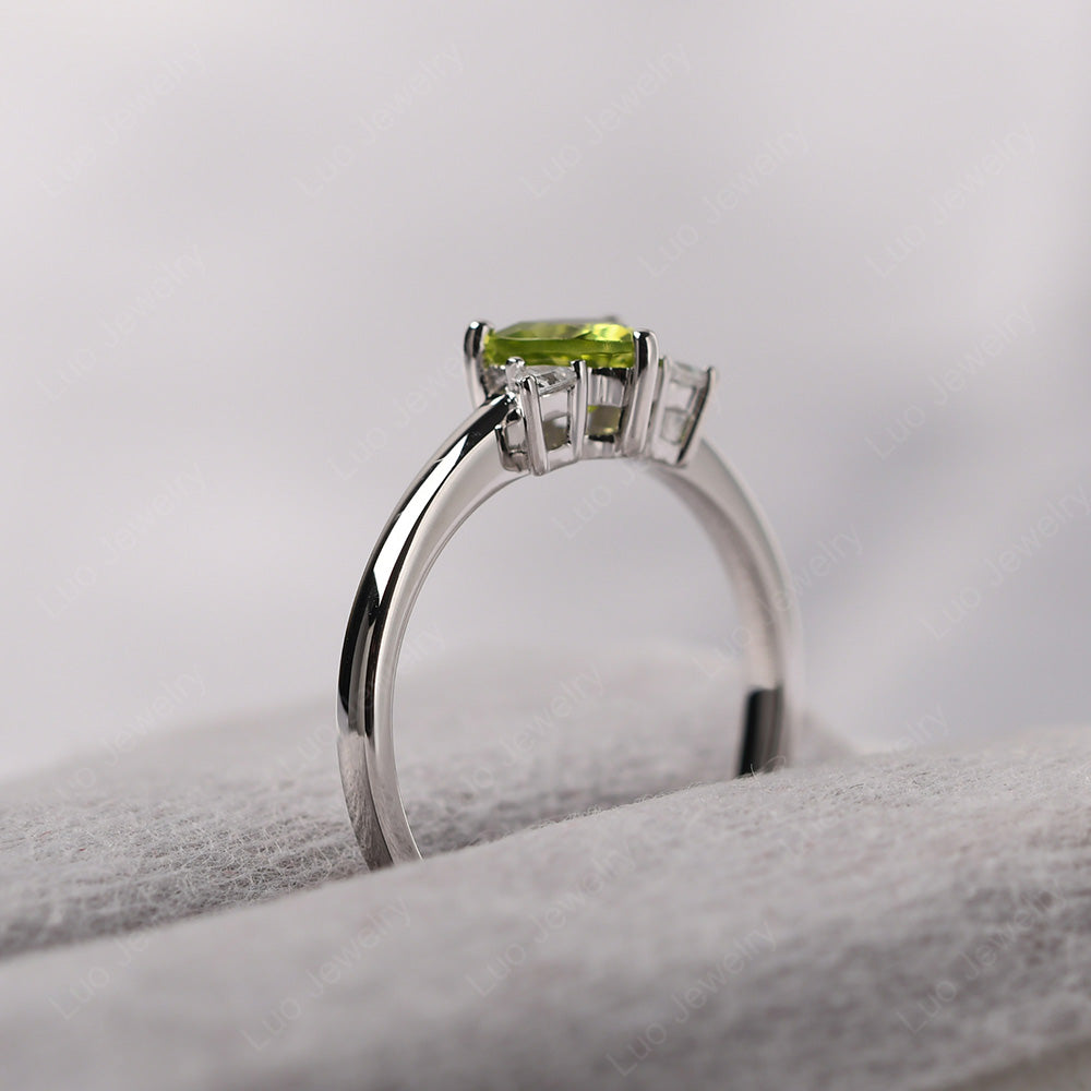 Six Point Star Ring Peridot Wedding Ring - LUO Jewelry