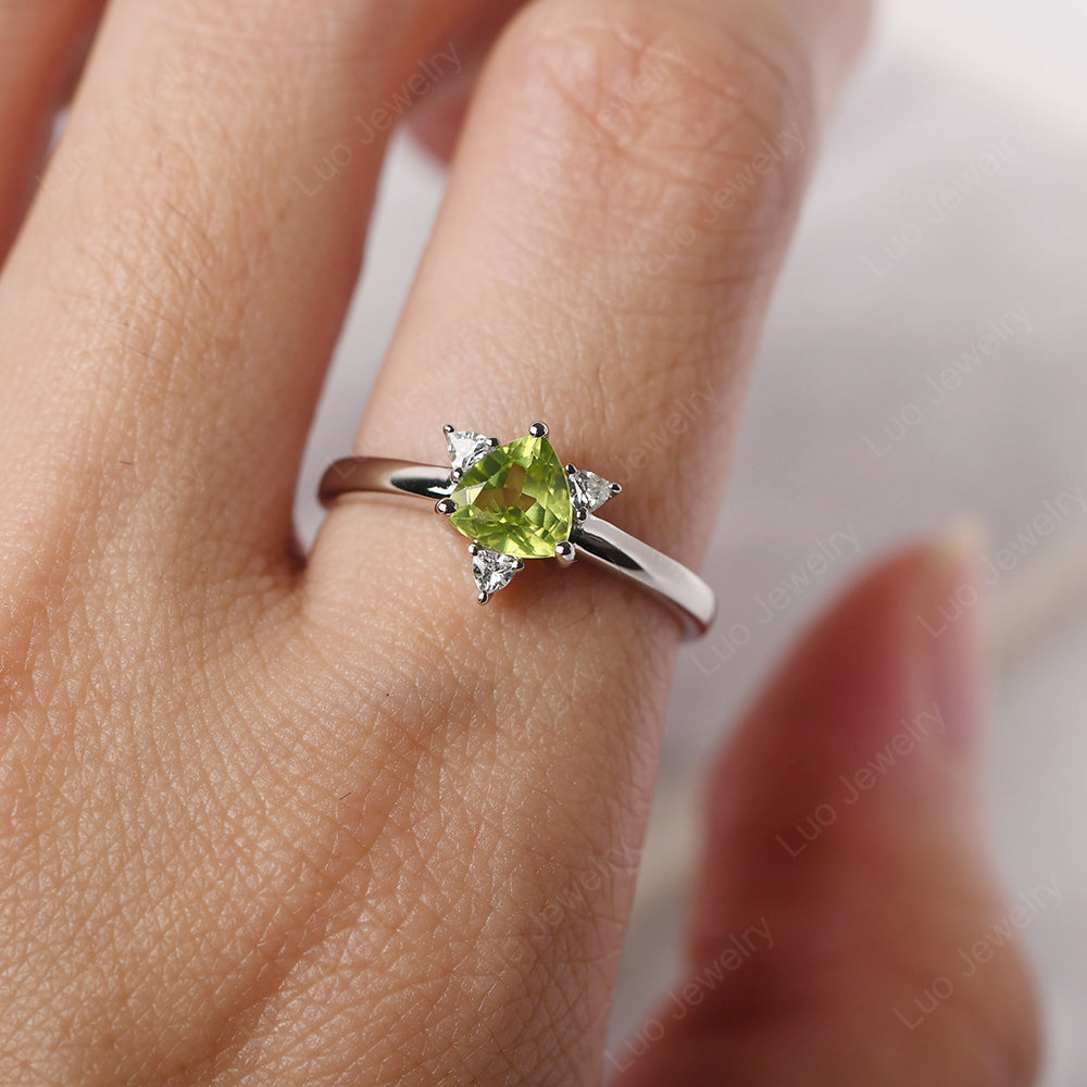 Six Point Star Ring Peridot Wedding Ring - LUO Jewelry