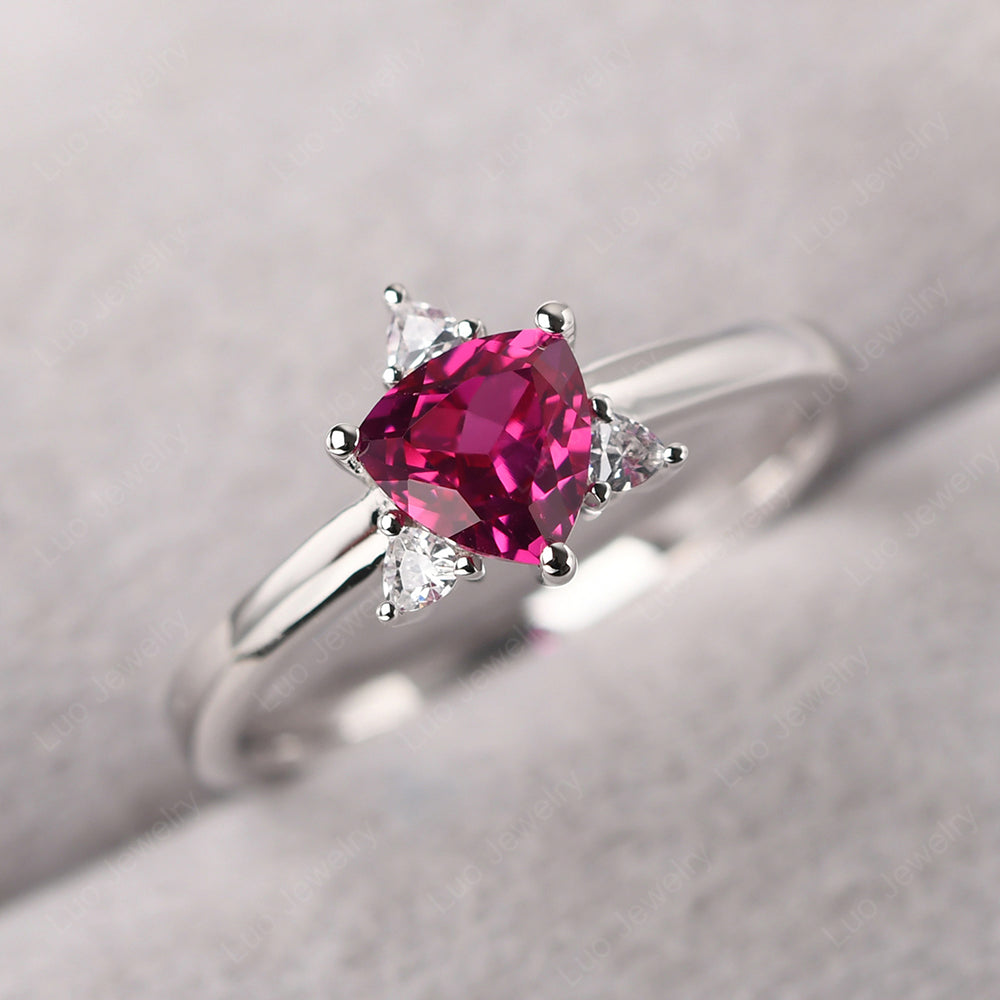 Six Point Star Ring Ruby Wedding Ring - LUO Jewelry