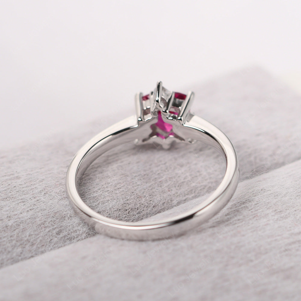 Six Point Star Ring Ruby Wedding Ring - LUO Jewelry